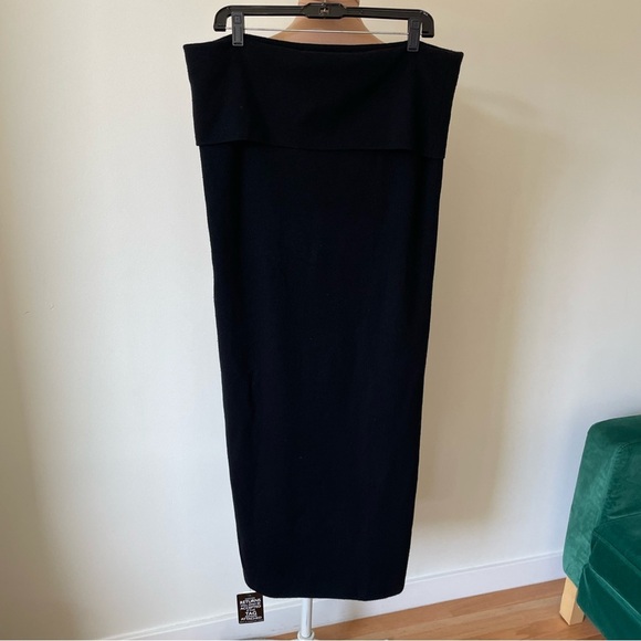 Donna Karan Black Cashmere Back Sheath Midi First Layer Strapless Dress NWT XL - Picture 7 of 11